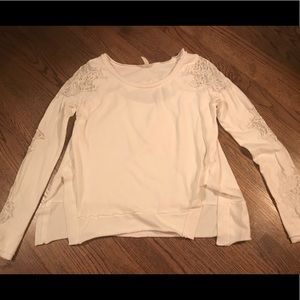 Free people sweatshirt with lace inset